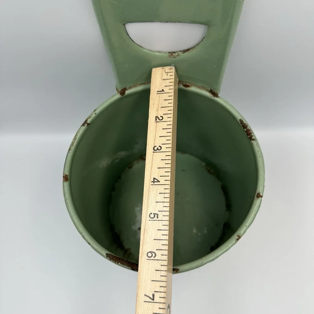 Vintage‎ Green Enamel Ware Hanging Brush Holder